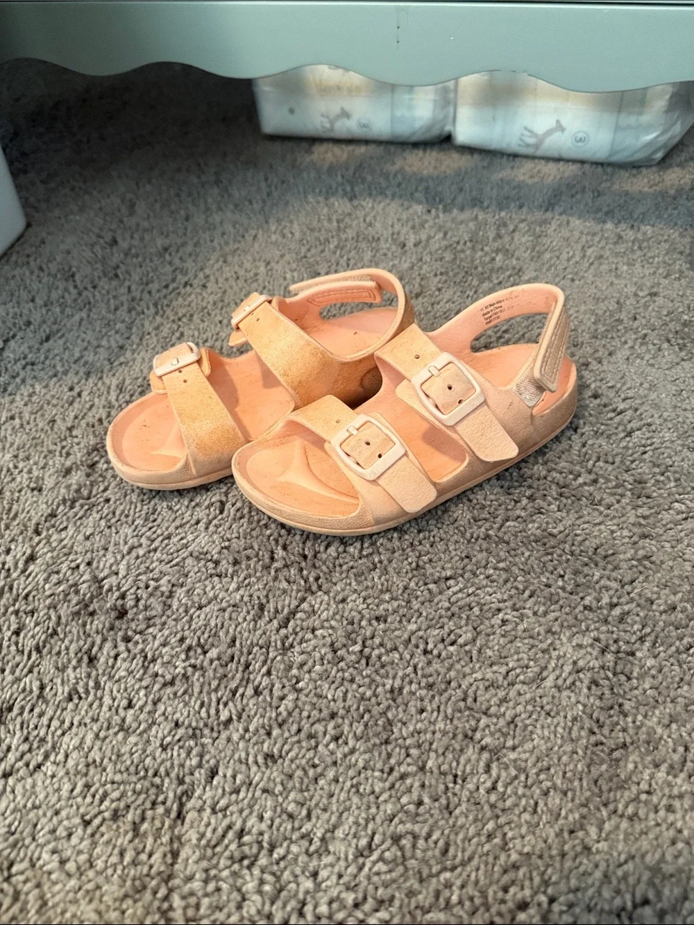 Cat & Jack Peach Double Buckle Kids Sandals